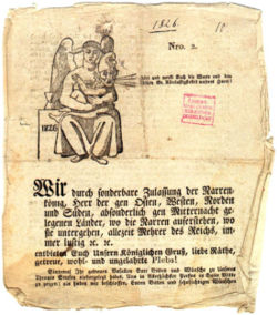 1826: Grußwort des obersten Narren an sein Getreuen.
